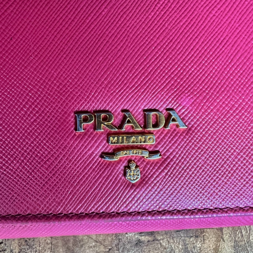 *Euc* Authentic Prada Raspberry Saffiano Leather … - image 2